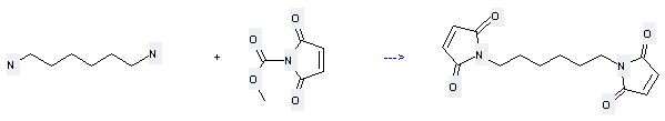 1H-Pyrrole-1-carboxylicacid, 2,5-dihydro-2,5-dioxo-, methyl ester can be used to produce 1,1'-hexanediyl-bis-pyrrole-2,5-dione at the ambient temperature